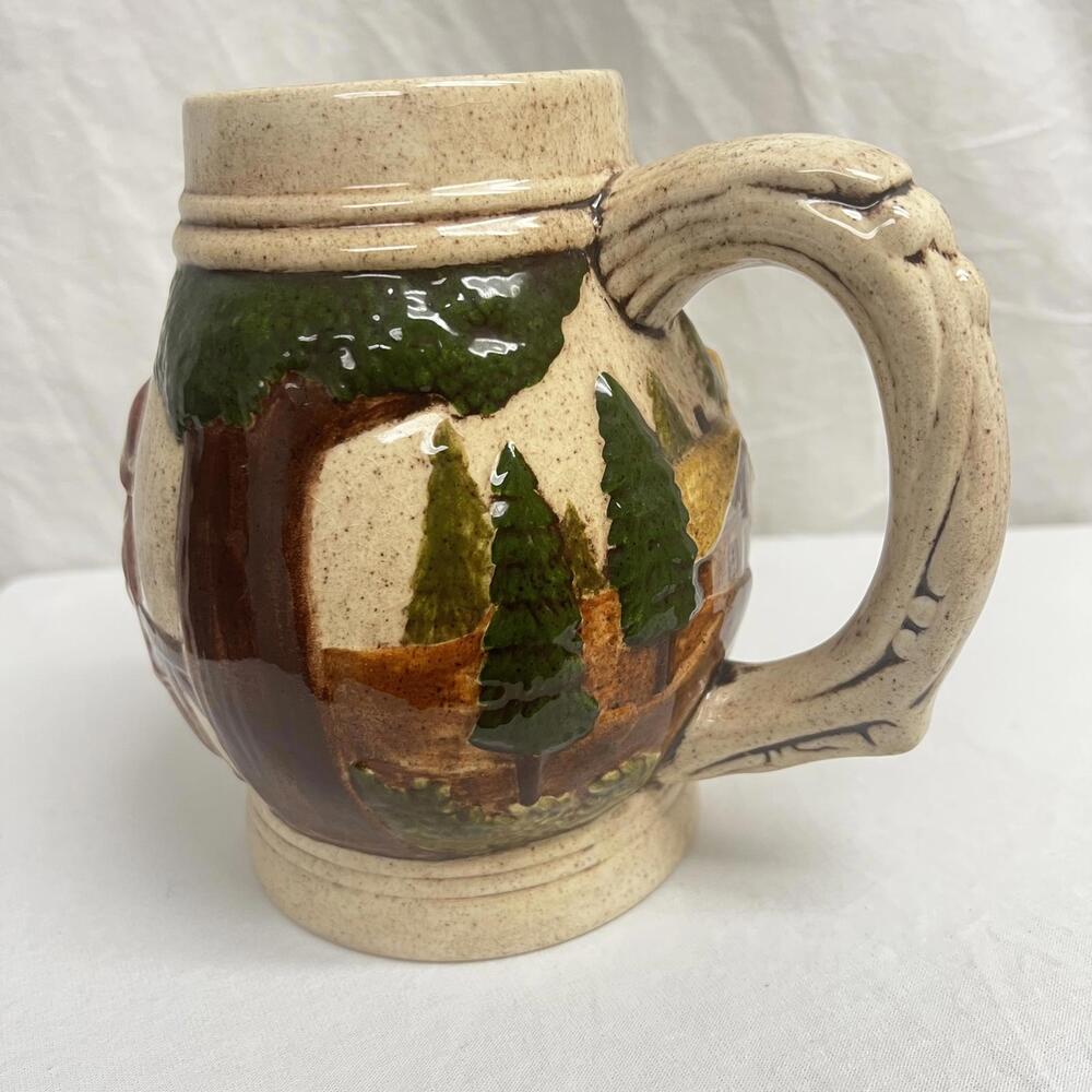 Vintage 1982 Christmas Mug - Rustic Forest and Characters Design